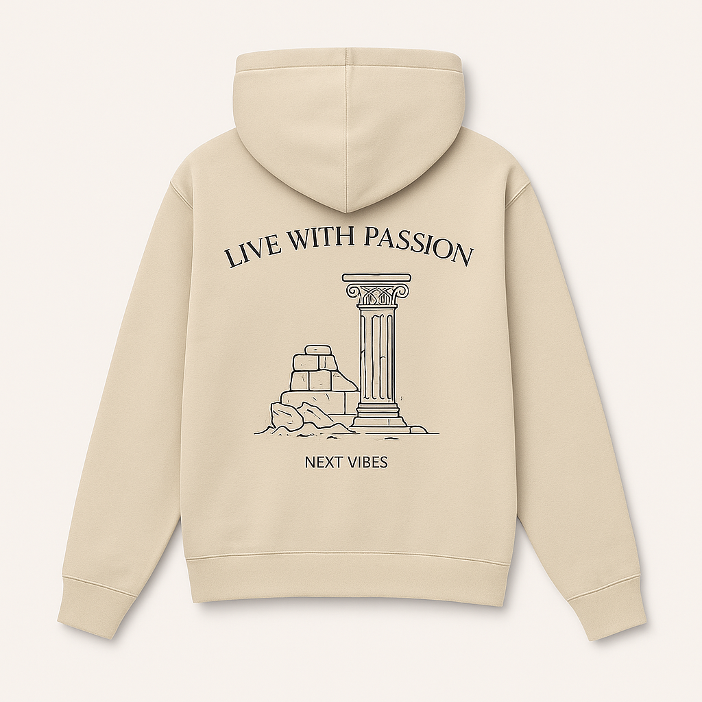 Sudadera Beige “Live with Passion”