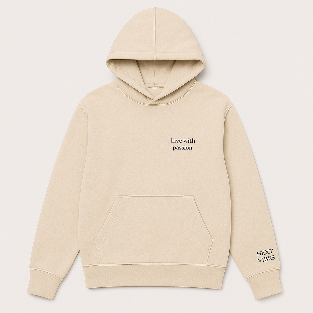 Sudadera Beige “Live with Passion”